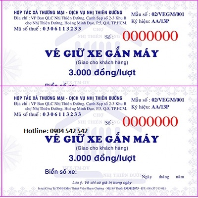 vé giử xe giá tốt